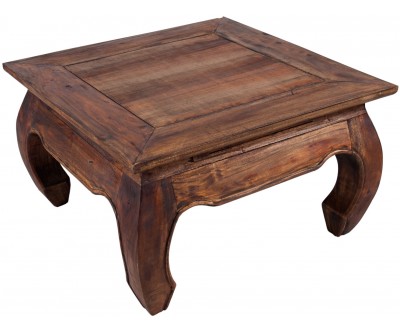 Table basse Opium 60cm acajou aspect minable