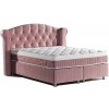 Lit boxspring avec coffre rangement matelas complete rose GALAXY