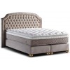 Lit boxspring avec coffre rangement matelas complete beige  VALENTINA