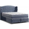 Lit boxspring avec coffre rangement matelas complete blue CHURCHILL