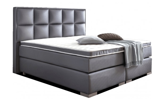 Boxspring de qualité bedden design avec matelas luxury gris LANDER