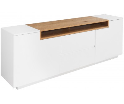 Meuble TV Loft 180cm chêne blanc