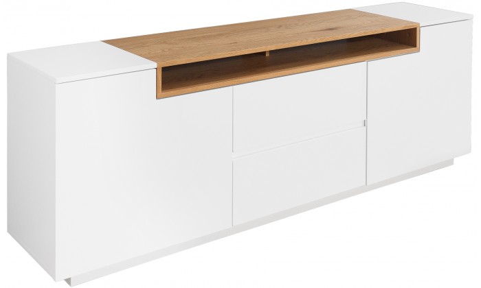 Meuble TV Loft 180cm chêne blanc