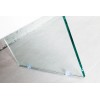 Buffet Onyx 160cm en verre chêne blanc