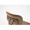 Chaises de salle à manger design capitonnées brun pieds chorome DIMITRI