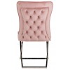 Chaises de salle à manger design capitonnées rose pieds chorome DIMITRI