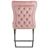 Chaises de salle à manger design capitonnées rose pieds chorome DIMITRI