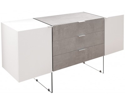 Buffet Onyx 160cm blanc béton