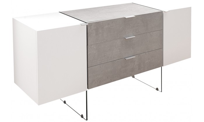 Buffet Onyx 160cm blanc béton