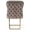 Chaises de salle à manger design capitonnées taupe pieds gold DIMITRI