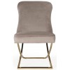 Chaises de salle à manger design capitonnées creme pieds gold DIMITRI