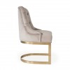 Chaises de salle à manger design capitonnées creme pieds gold HOLZ