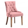 Chaises de salle à manger capitonnée design en tissu rose DIALMA