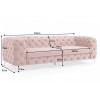 Canapé baroque moderne 240cm vieux rose