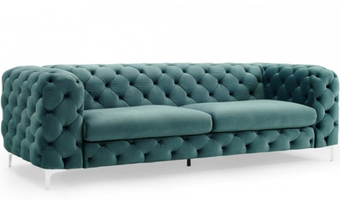 Canapé baroque moderne 240cm aqua