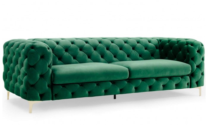 Canapé baroque moderne 240cm or vert