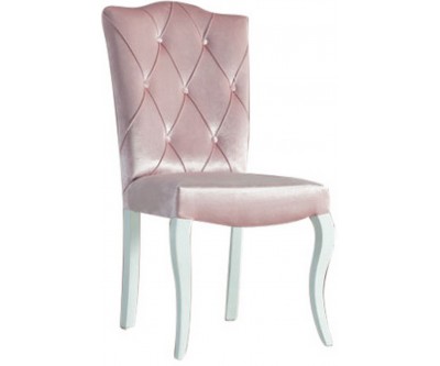 Chaise de salle à manger design velvet rose capitonnée GALBE