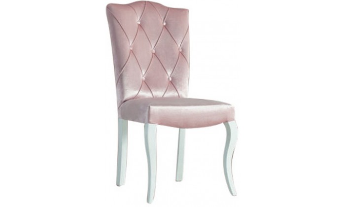 Chaise de salle à manger design velvet rose capitonnée GALBE