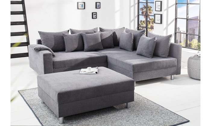 Pouf pour canapé d'angle Loft gris