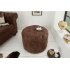 Pouf chesterfield 60cm vintage marron rond