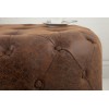 Pouf chesterfield 60cm vintage marron rond