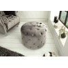 Pouf chesterfield 60cm gris argent rond