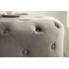 Pouf chesterfield 60cm gris argent rond