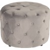 Pouf chesterfield 60cm gris argent rond