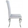 Chaises design pied baroque en inoxydable poli gris SIESTA