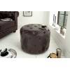 Pouf chesterfield 60cm café noir rond