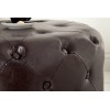 Pouf chesterfield 60cm café noir rond