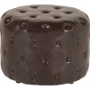 Pouf chesterfield 60cm café noir rond