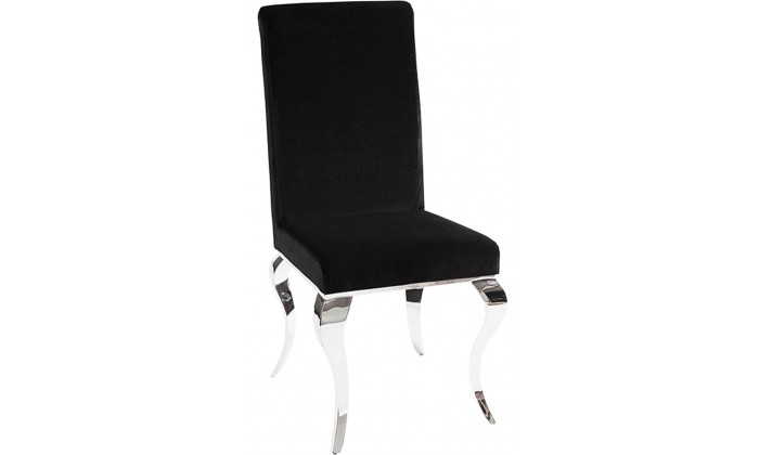 Chaises design pied baroque en inoxydable poli noir SIESTA