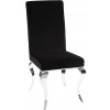 Chaises design pied baroque en inoxydable poli noir SIESTA