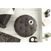 Pouf chesterfield 60cm gris antique rond