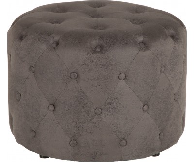 Pouf chesterfield 60cm gris antique rond