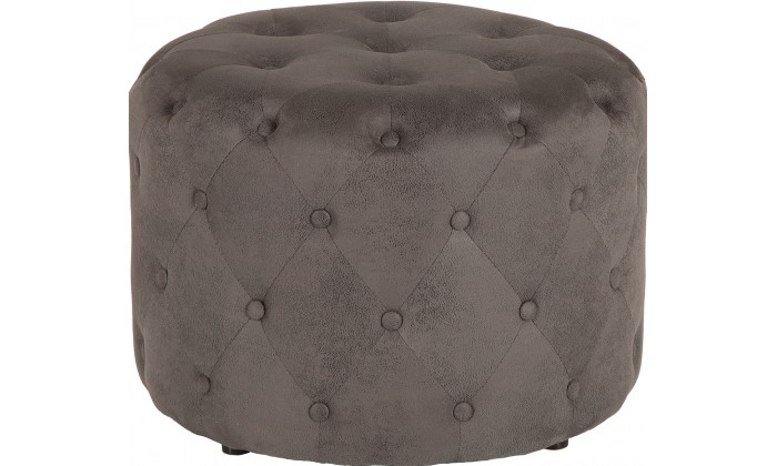 Pouf chesterfield 60cm gris antique rond