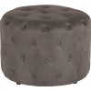 Pouf chesterfield 60cm gris antique rond