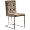 Chaises design en inoxydable poli et recouvrement en tissu beige MAXDIVANI