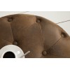 Pouf chesterfield 60cm brun antique rond