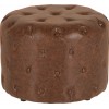 Pouf chesterfield 60cm brun antique rond