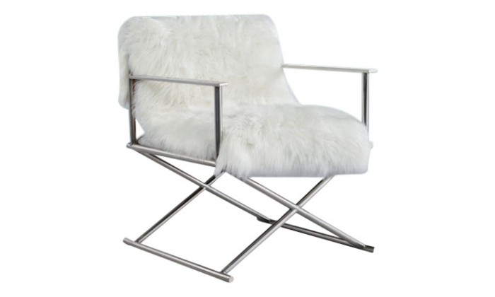 Fauteuille chaises design pied en acier inoxydable LUXURY