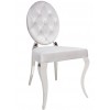 Chaises design pied baroque en acier inoxydable poli et recouvrement en velours gris BARONELI