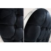 Chaises design pied baroque en acier inoxydable poli et recouvrement en velours noir BARONELI