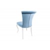 Chaise de salle a manger design pied baroque en acier inoxydable poli et recouvrement en velours blue BARBARA