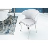 Fauteuille avec accoudoirdesign pied baroque en acier inoxydable poli et recouvrement en velours gris ROCOCO