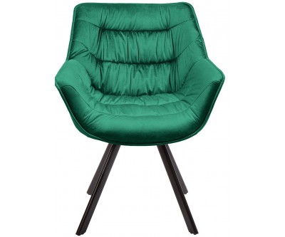 Chaise de salle à manger design vert velours COMFORTI