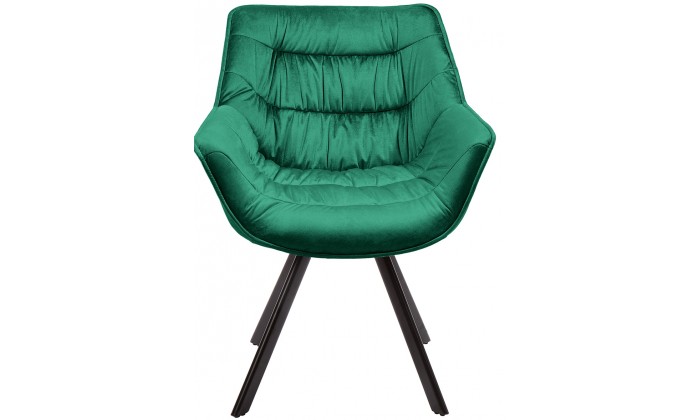Chaise de salle à manger design vert velours COMFORTI
