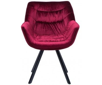 Chaise de salle à manger design bordeaux velours COMFORTI