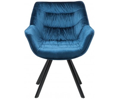 Chaise de salle à manger design blue velours COMFORTI